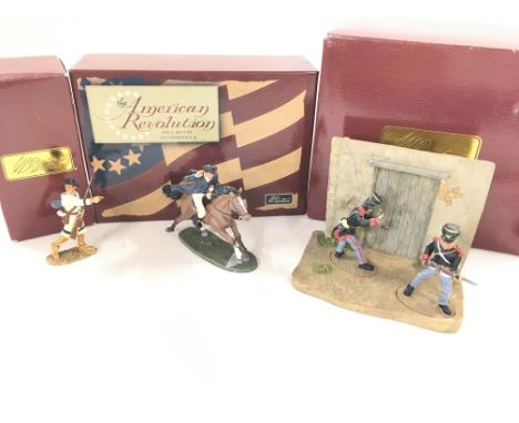 3 X Boxed Britains including Colonel George Rogers Clark #17537. Paul Revere on Horseback #17216 and Colonel James BowieÃ¢Â€Â