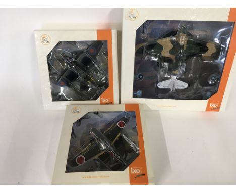 3 x IXO model die cast planes. Including MKll Defiant.