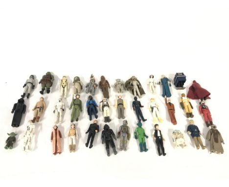 A collection of vintage Star Wars figures including power droid and Yoda etc.