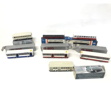 7 x buses with boxes including lions toys and ace trains.