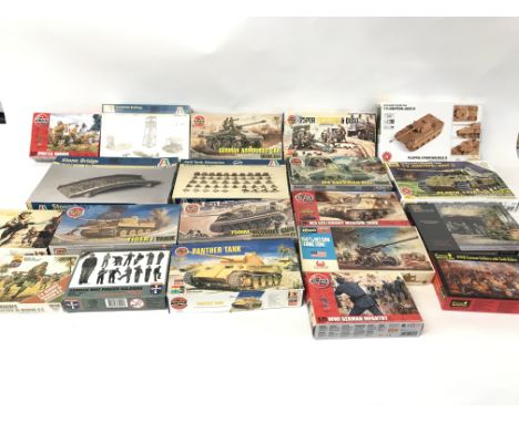 Large collection of various model kits including Airfix and Italeri