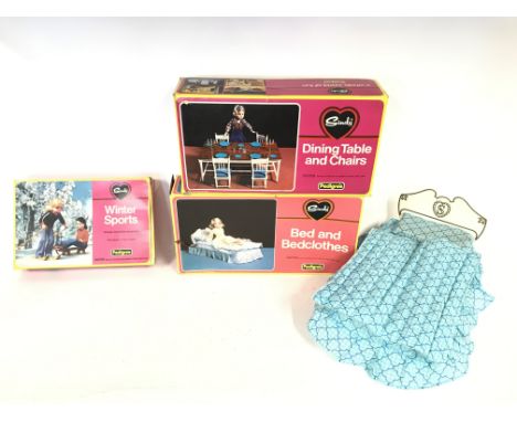 Collection of various vintage Sindy furniture mostly boxed. Including dining table and chair etc.