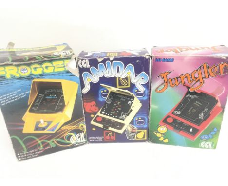 A Vintage Boxed Konami Frogger Game. A boxed Amidar Game and a Boxed Jugler Game.(3)