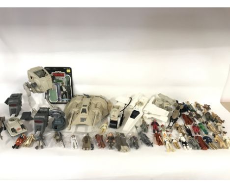Large collection of various vintage Star Wars vehicles and figures including last 17.