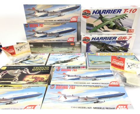 A Box Containing a Collection of Various Model kits all Aircraft and H.M.S Victorious.