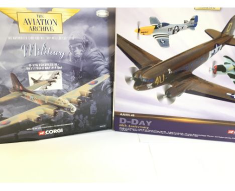 A Boxed Corgi B-17G Flying Fortress III #AA31101 and a Douglas Skytrain (D-Day) C-47 #AA99148 both 1:144 Scale.(2).