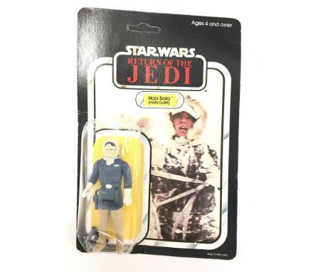 A Vintage Star Wars Return Of The Jedi Han Solo in Hoth Outfit. Un-Punched.possibly re-Glued and dents in Blister.