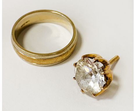 9CT GOLD GENTS RING WITH WHITE SAPPHIRE 4.3 GRAMS