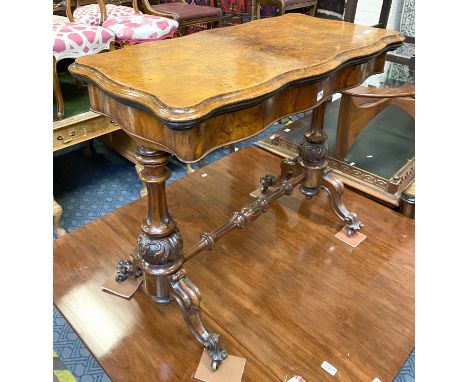 VICTORIAN WALNUT CARD TABLE A/F