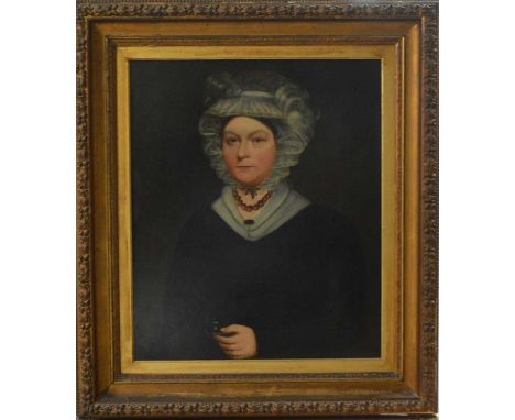 Portrait of a Lady, oil on canvas (canvas relined), framed frame size 105cm x 92cm