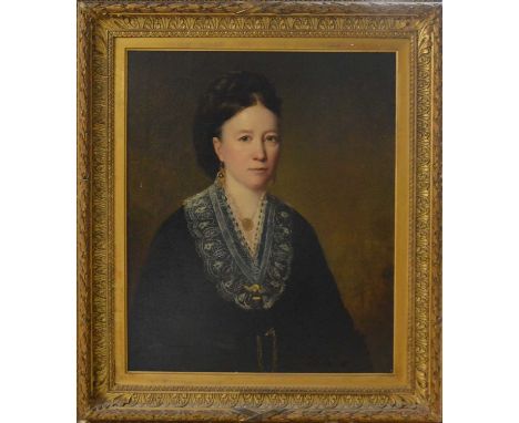 Portrait of a lady, oil on canvas, framed, frame size 100.5cm x 87cm
