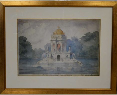 all of French landmarks, framed glazed and mounted, one in a portrait orientation, the two landscape frames 76cm x 94.5cm and