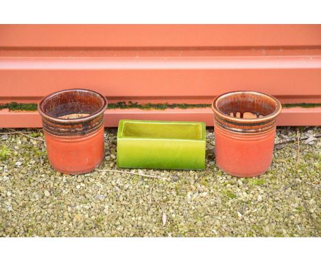 22cm high, together with a small green glazed ceramic tray, 27cm wide (3)
