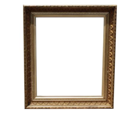 Large Vintage Gilt Frame.  Rabbet Size: 30.25 x 25.25 in. Overall Framed Size: 38 x 33.25 x 3.5 in.