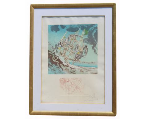Salvador Dali (Spanish, 1904-1989) Lithograph "Return of Ulysses" Pencil signed lower right. (E.A) lower left. (Suite: Homage