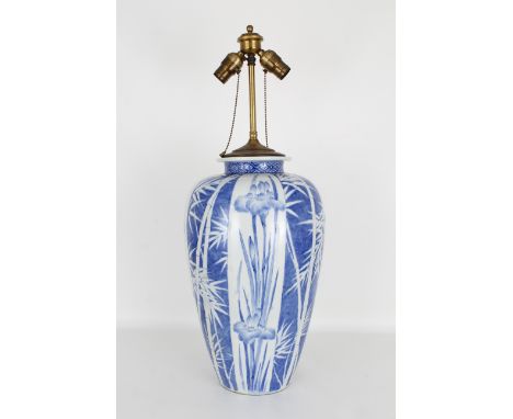 Japanese Studio Pottery Lamp. Dimensions: 29 x 10.5 in.   - All lighting is sold for display purposes only. We cannot guarant