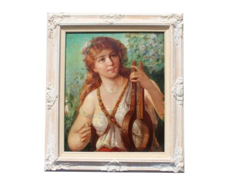 19th C. Portrait of Woman. Signed lower right. Oil on Canvas. Sight Size: 24.25 x 20.25 in. Overall Framed Size: 32 x 27.5 in