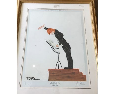 Tommy Steele, "My Life in Song", print 1974,signed in pencil lower right, 45cm x 33cm, framed.