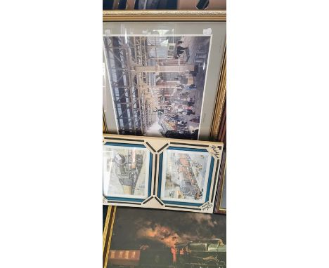 Railway prints to include King George V locomotive and Calvert’s Snow Hill station (6),&nbsp;Pears posters from 1912-1914; se
