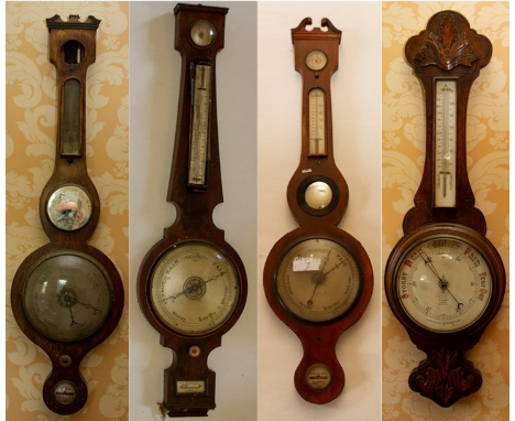 ****AUCTIONEER TO ANNOUNCE AMENDED DESCRIPTION***A collection of various barometers, comprising, an early 19th Century mahoga