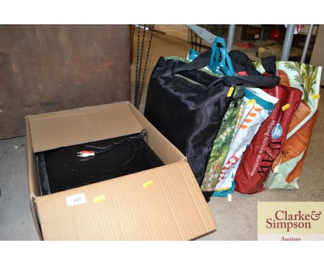 A record player and contents of miscellaneous LP records 