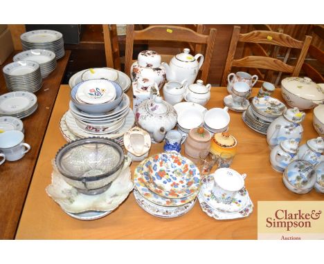 A collection of various decorative teaware, Coalport tea caddy and ginger jar etc. 