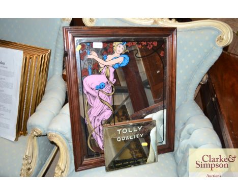 A Moet &amp; Chandon advertising mirror; and a vintage Tolly Ales advertising mirror 