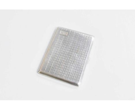 A George V Silver Cigarette-Case, by Deakin and Francis Ltd., Birmingham, 1929, oblong and with engine-turned decoration, eng