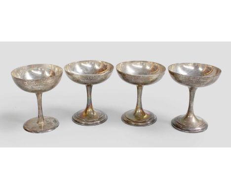 Four Victorian, Edward VII or George V Silver Goblets, by Walker and Hall, Sheffield, One 1900, Two 1909 and One 1911, each w