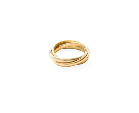 An 18 Carat Gold Tri-Colour Gold Russian Band Ring, finger size FGross weight 4.6 grams.