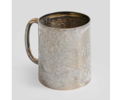 A Victorian Silver-Gilt Christening-Mug, by John Newton Mappin and George Webb, Sheffield, 1879, tapering cylindrical and wit