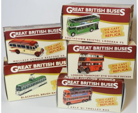 5 ATLAS BOXED GREAT BRITISH BUSES 1:76 SCALE 