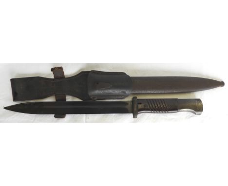 GERMAN WWII BAYONET 43CRS 8215H IN SCABBARD 