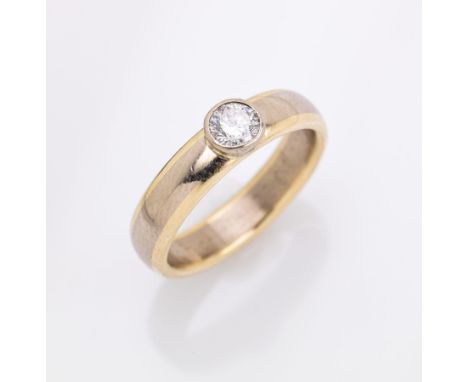 14 kt Gold Ring mit Diamant,   GG 585/000, Diamant ca. 0.40 ct Weiß/vs2, ca. 7.8 g, RW 57.5 Schätzpreis: 2100, - EUR14 kt gol