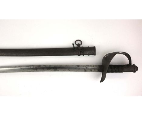 A 1840 pattern American Civil-War heavy Cavalry sabre with a slightly curved blade marked S&K to ricasso and semi visible pro