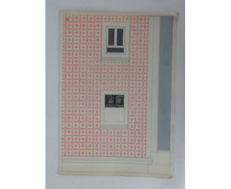 A. Vidal (20th Century),an architectural study of a fascia and house front,signed and dated 1968,pencil and gouache sketch,70