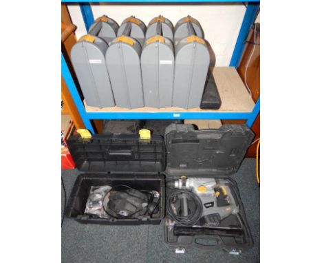 Various cased electrical hand tools, to include Delta sander, Titan hammer drill, etc, (qty).