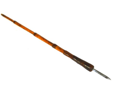 A late Victorian "Flick Stick" with flick out blade to the tip and stepped shaft, length 86.5cm.