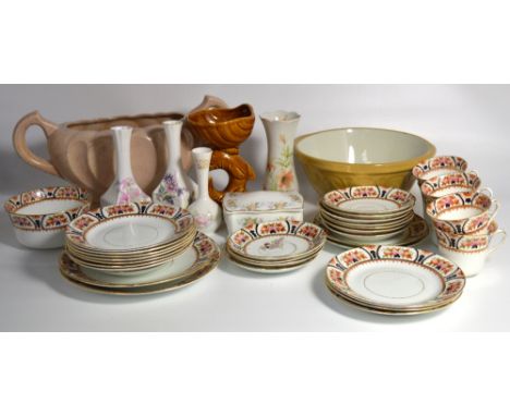 A quantity of teaware and decorative ceramics to include a C.W.S Windsor china tea service, bud vases etc.