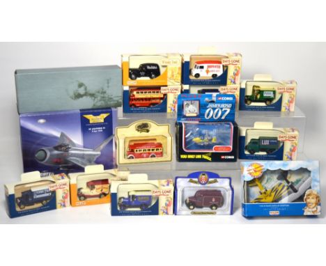 A quantity of boxed Corgi diecast model planes from the Aviation Archive series, further boxed Atlas Editions scale model shi