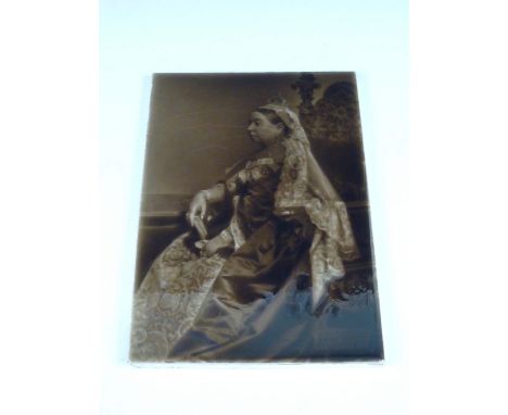 A Sherwin & Cotton portrait tile of Queen Victoria Commemorating Her Diamond Jubilee in 1897, designed by George Cartlidge, 2