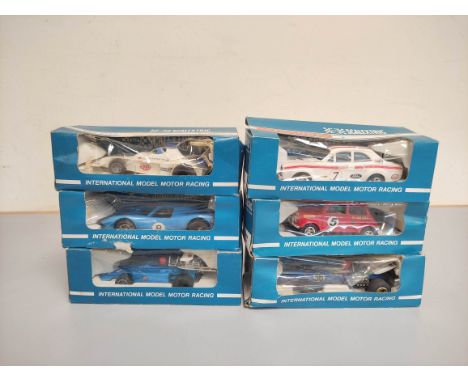 Scalextric Rovex. Six 1960s/70s boxed vehicles comprising of Ford Mirage C.015, Scalletti-Arrow C.023, Ford Escort Mexico C.0