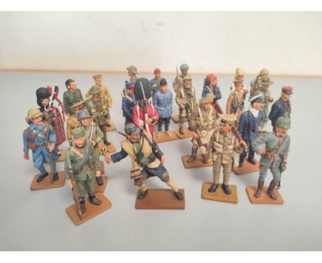 Del Prado 1:32 scale figures relating to WW1 infantry comprosong of Cpl Rifle Brigade 1914, U-Boat Officer, General Joffre, P