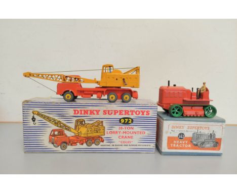 Dinky Supertoys. Two boxed die cast vehicles to include 20 Ton Lorry Mounted Crane 972 &amp; Heavy Tractor 563. (2) 