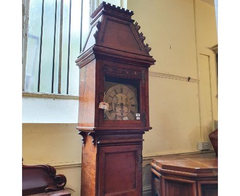 A longcase clock, the brass dial signed Blaylock Longtown, with a silvered chapter ring and date aperture, fitted an eight da