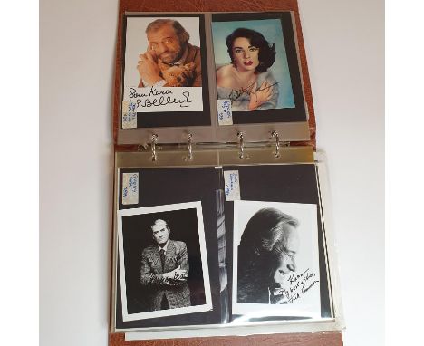 Film Stars signed photosc-  a collection of 55 signed photos etc. from famous screen celebrities incl. Jack Lemmon, Elizabeth