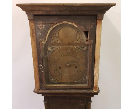 A 19th century painted longcase clock, of small proportions, the 13 cm brass dial with Roman numerals, 170 cm highsee images 