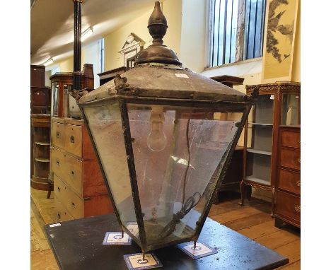 Am early 20th century street lamp hood, 80 cm high 