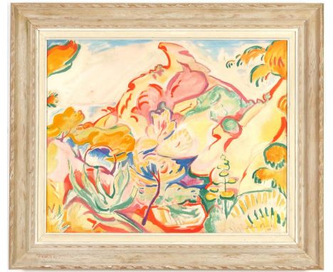 OTHON FRIESZ, La Ciotat - Provence Fauve lithograph, signed in the plate, vintage French frame, 43 x 54 cm. 