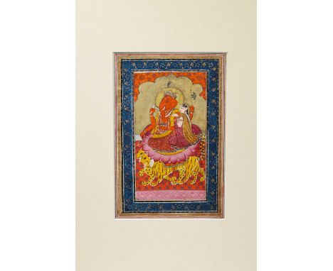 Paint, PaperIndia, about 1850 Dimensions: Height 17,5 cm by 11,5 cm ( just the painting )Weight: 649 grams with frame A minia